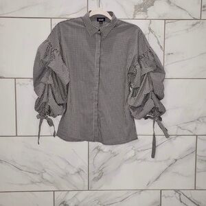 A.N.A. 🔥 Gingham print puff sleeve shirt